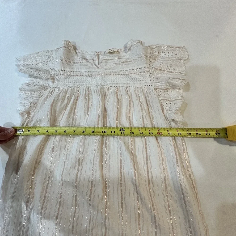 Boho western Hippie‎ Good Heart Matilda Jane mockingbird Ivory Stripe Metallic S - Picture 4 of 9